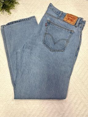 Levi's 505 Straight Fit Jeans Men's 42x30 Y2K Light Wash Cotton Denim